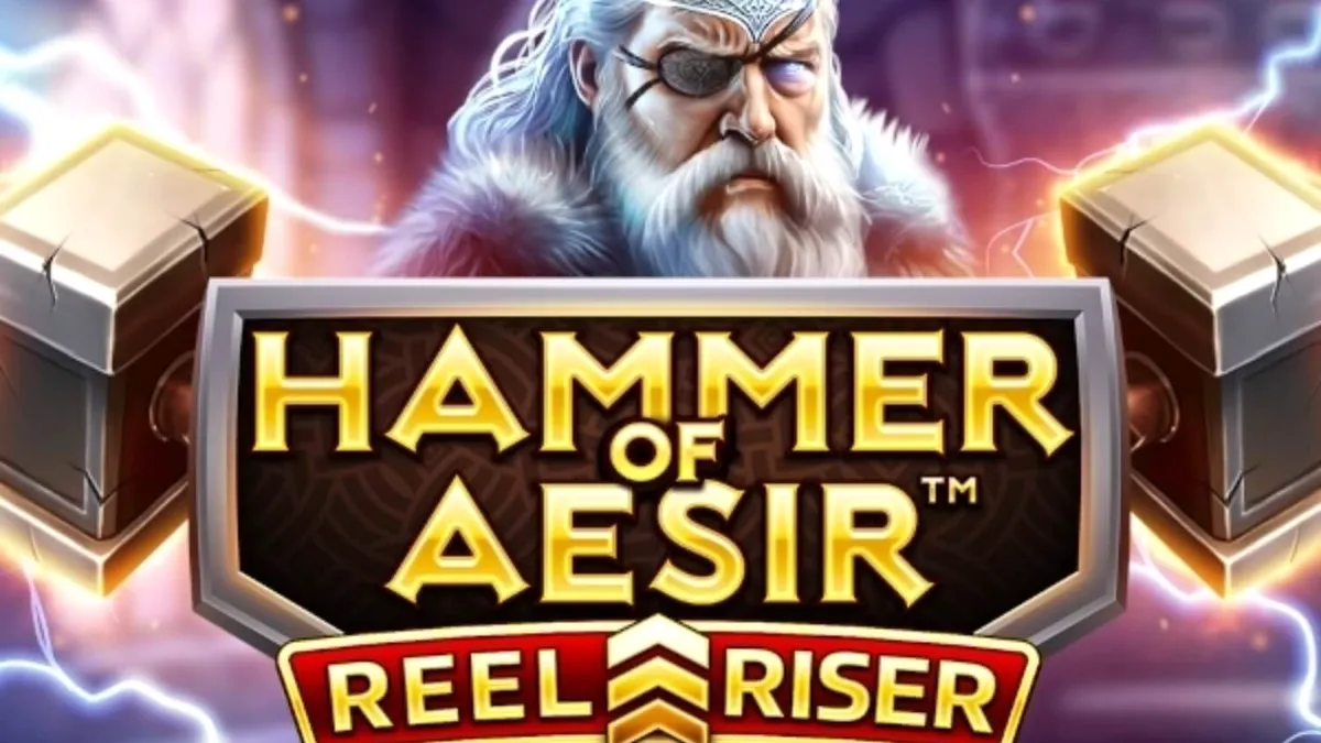 Tampilan visual slot Hammer of Aesir dengan tema mitologi Nordik