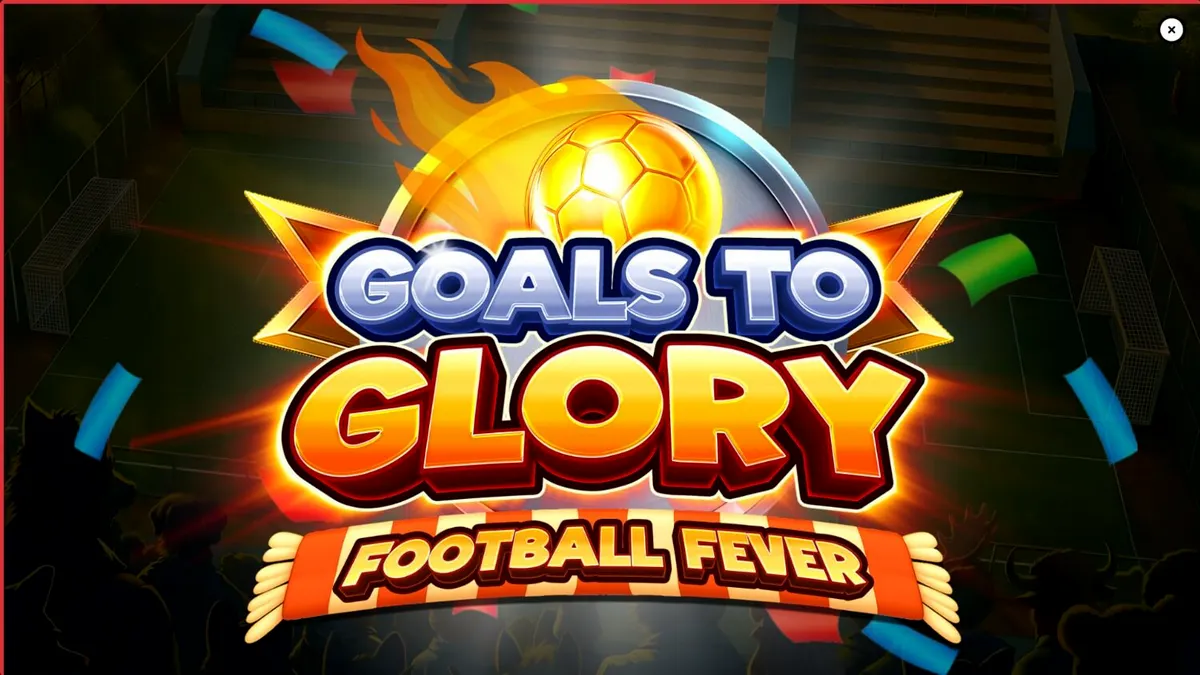 Karakter hewan lucu bermain sepak bola dalam slot Goals to Glory Football Fever
