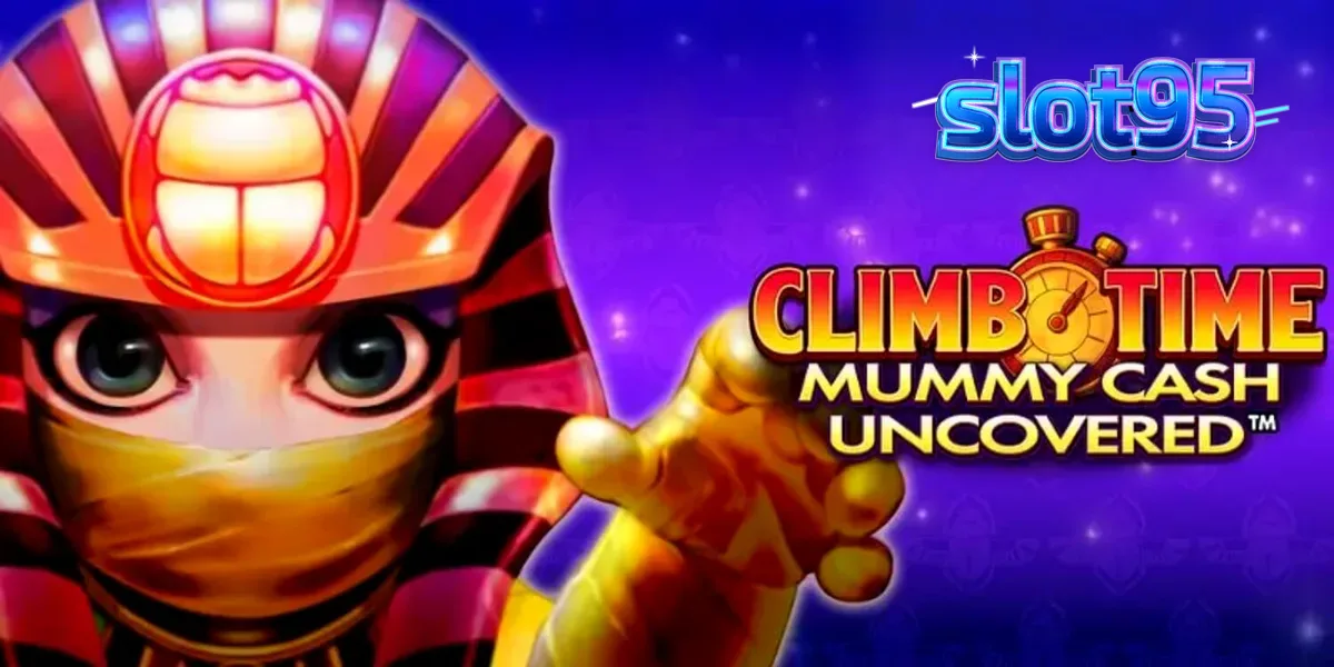 Tampilan visual slot Climb Time Mummy Cash Uncovered dengan latar belakang malam Mesir yang elegan.